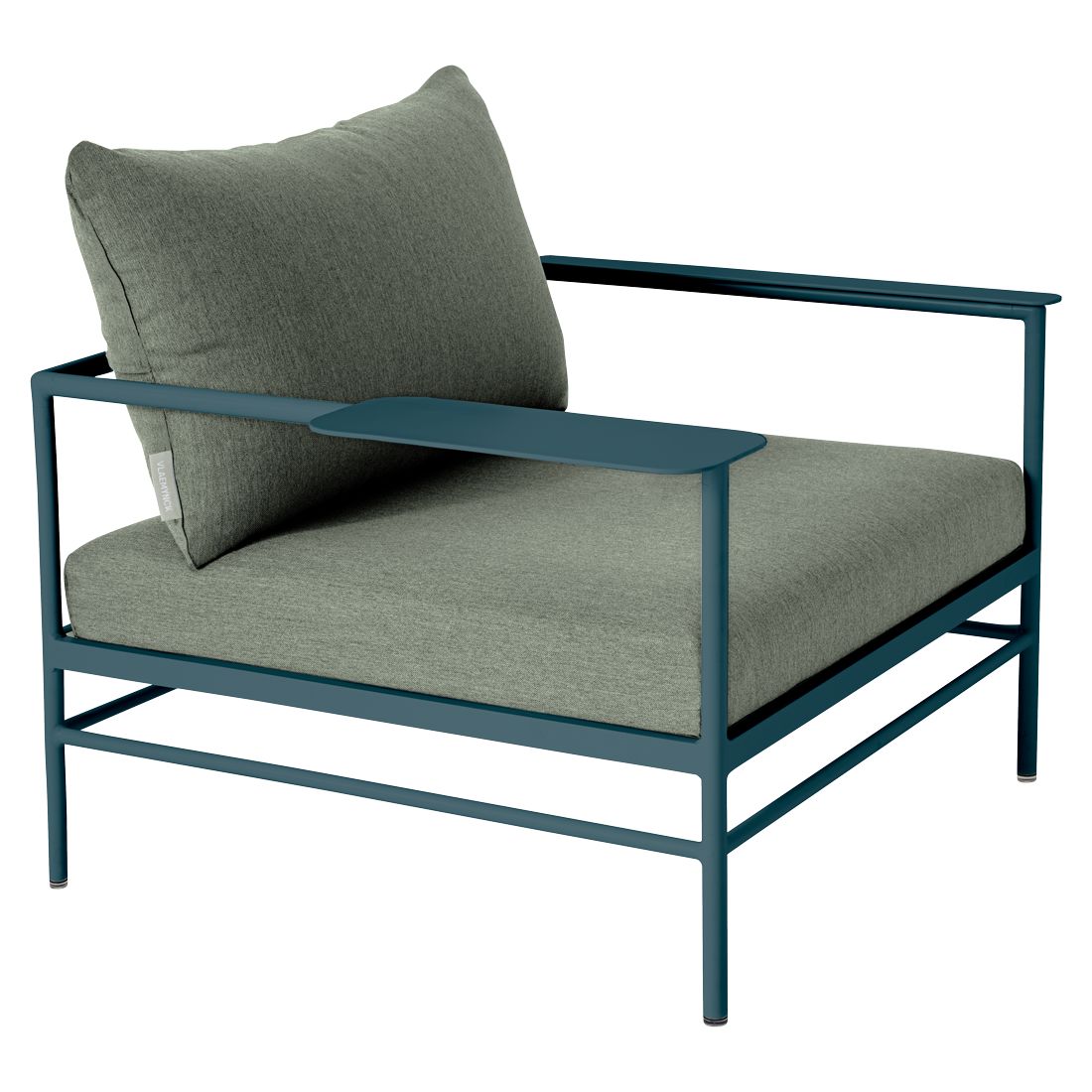 Fermob Rivage Fauteuil bas Bleu acapulco 21 Natté Sunbrella Cactus 82 