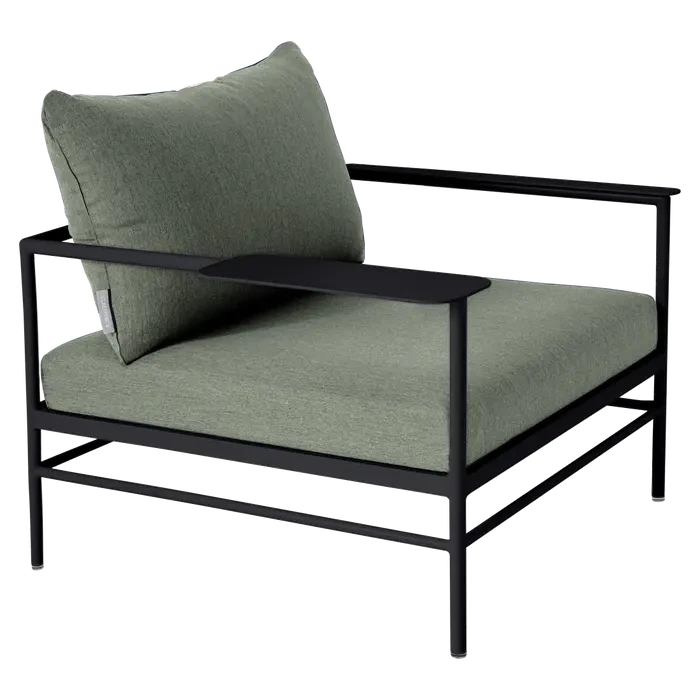 Fermob Rivage Fauteuil bas Réglisse 42 Natté Sunbrella Cactus 82 