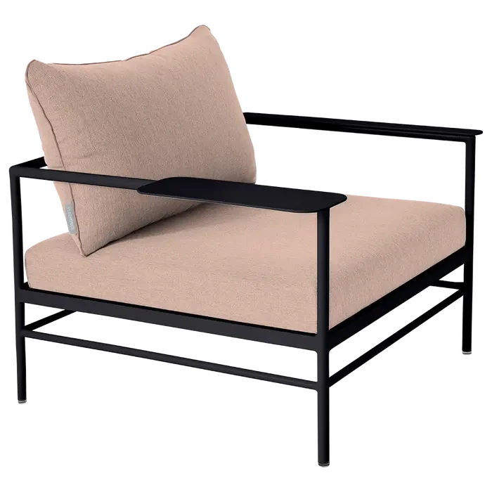 Fermob Rivage Fauteuil bas Réglisse 42 Natté Sunbrella Ficelle M0610 