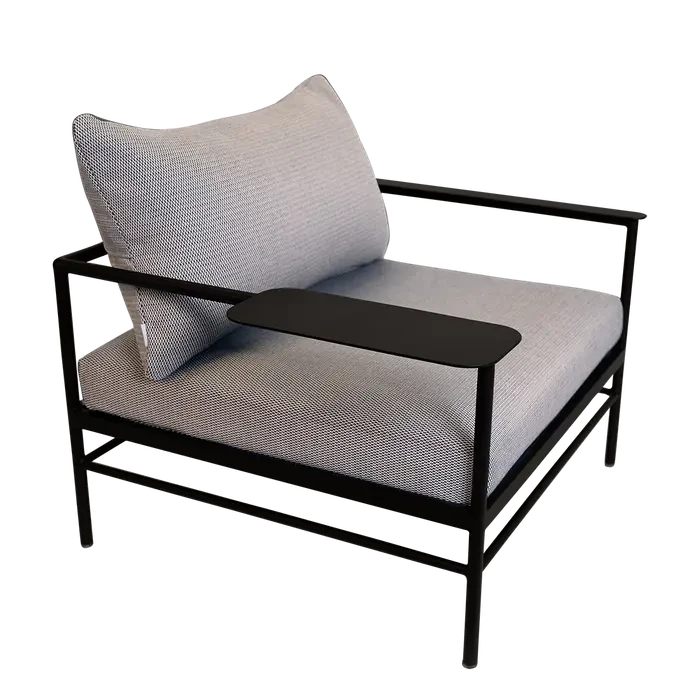 Fermob Rivage Fauteuil bas Réglisse 42 Teint Masse Texture Stracciatella M01284 