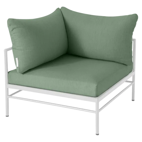 Fermob Rivage Fauteuil d'angle Blanc coton 01 Natté Sunbrella Cactus 82 