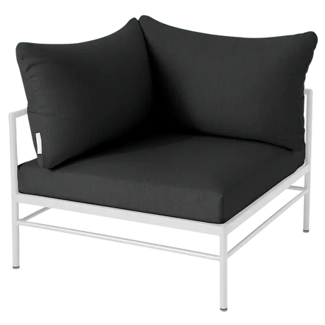 Fermob Rivage Fauteuil d'angle Blanc coton 01 Natté Sunbrella Gris Nuit M01282 