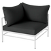 Fermob Rivage Fauteuil d'angle Blanc coton 01 Natté Sunbrella Gris Nuit M01282 