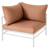 Fermob Rivage Fauteuil d'angle Blanc coton 01 Natté Sunbrella Pêche M0138 