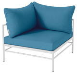 Fermob Rivage Fauteuil d'angle Blanc coton 01 Teint Masse Bleu Adriatic M03941 