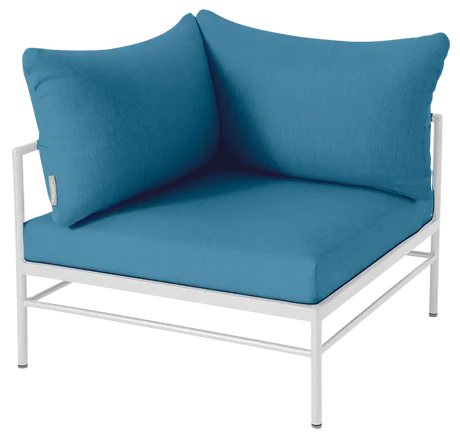 Fermob Rivage Fauteuil d'angle Blanc coton 01 Teint Masse Bleu Adriatic M03941 