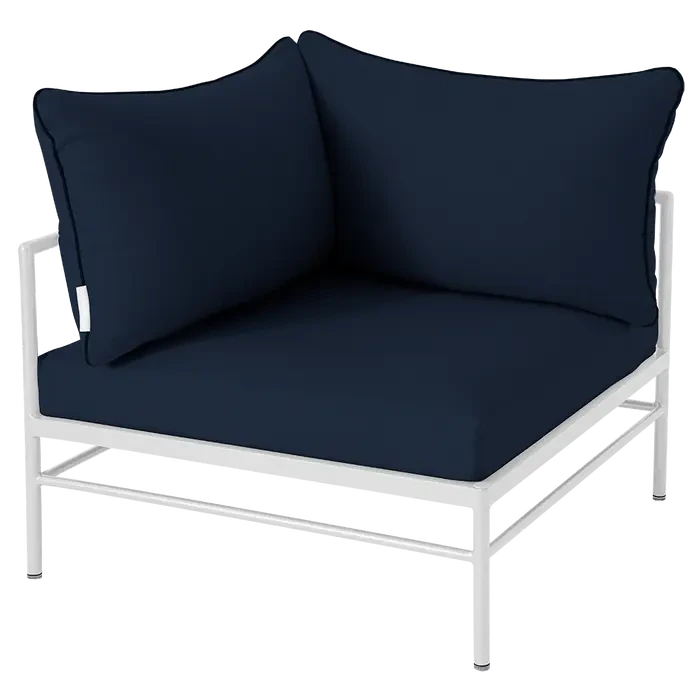 Fermob Rivage Fauteuil d'angle Blanc coton 01 Teint Masse Bleu Nuit M0754 