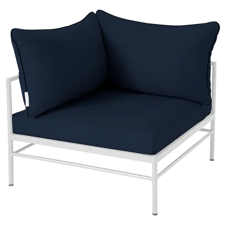 Fermob Rivage Fauteuil d'angle Blanc coton 01 Teint Masse Bleu Nuit M0754 