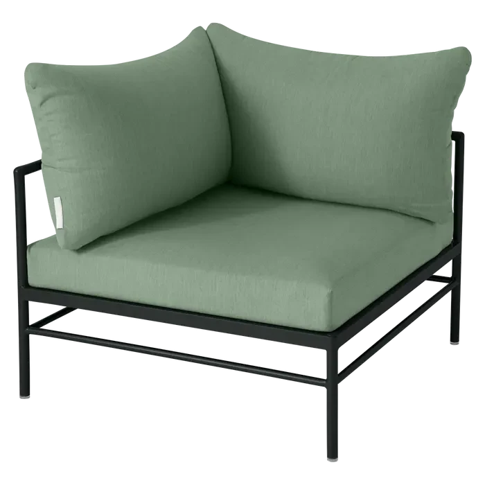 Fermob Rivage Fauteuil d'angle Réglisse 42 Natté Sunbrella Cactus 82 