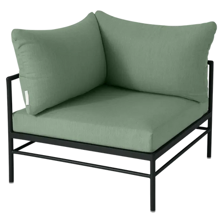 Fermob Rivage Fauteuil d'angle Réglisse 42 Natté Sunbrella Cactus 82 