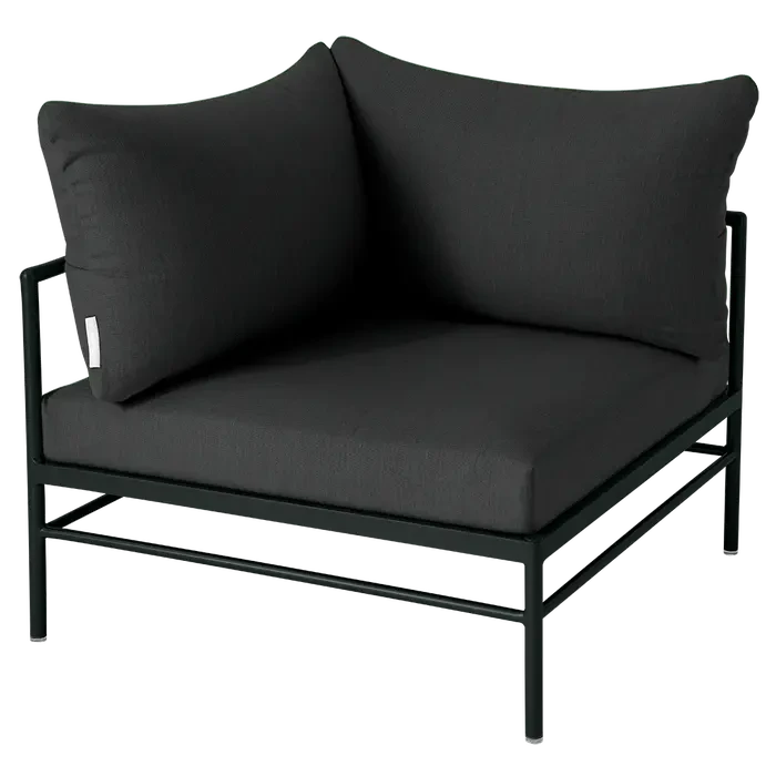 Fermob Rivage Fauteuil d'angle Réglisse 42 Natté Sunbrella Gris Nuit M01282 