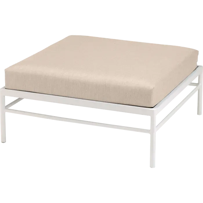 Fermob Rivage Pouf Blanc coton 01 Natté Sunbrella Ficelle M0610 