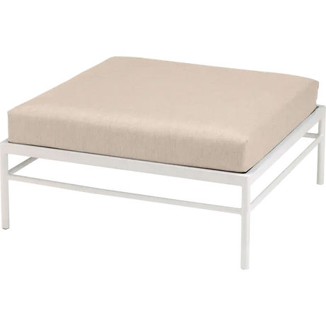 Fermob Rivage Pouf Blanc coton 01 Natté Sunbrella Ficelle M0610 