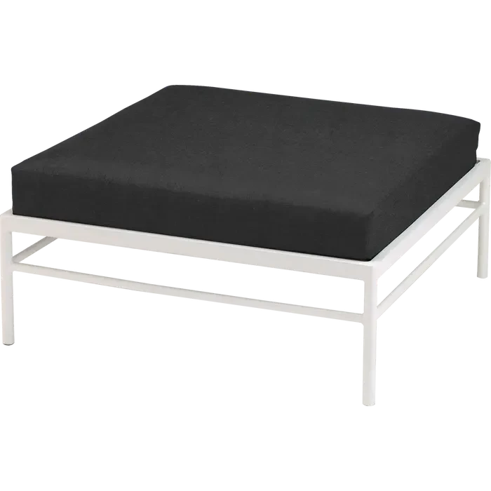 Fermob Rivage Pouf Blanc coton 01 Natté Sunbrella Gris Nuit M01282 