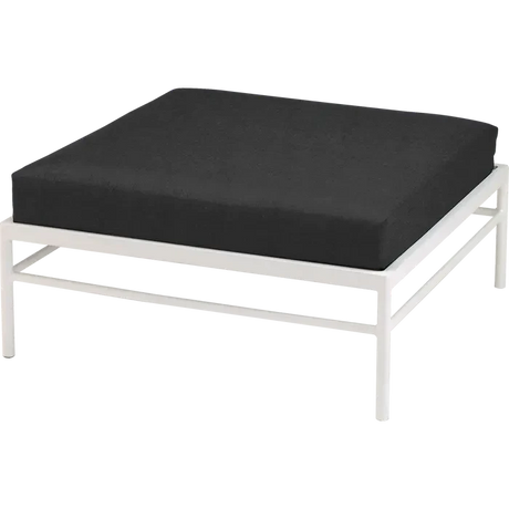 Fermob Rivage Pouf Blanc coton 01 Natté Sunbrella Gris Nuit M01282 