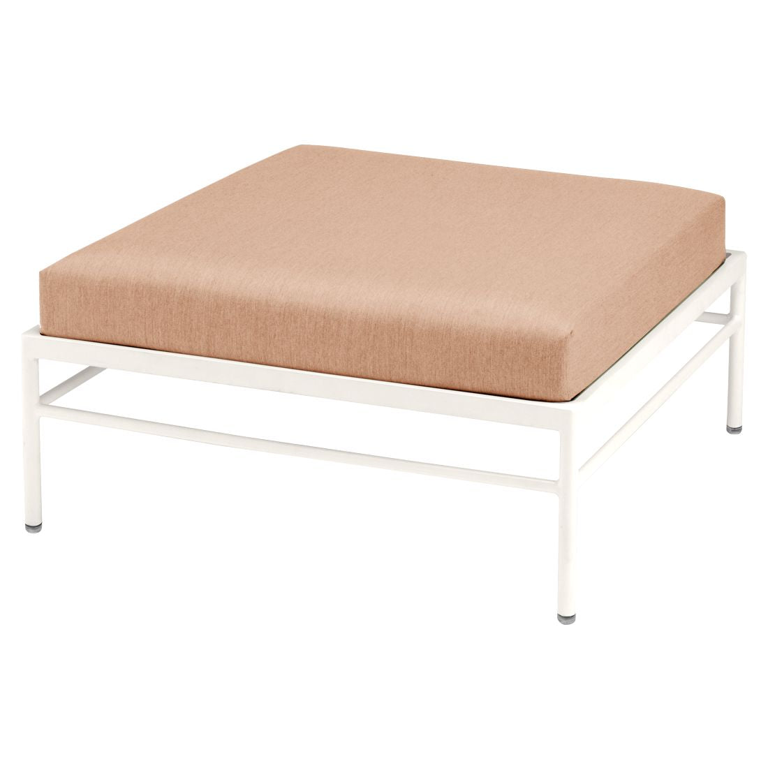 Fermob Rivage Pouf Blanc coton 01 Natté Sunbrella Pêche M0138 