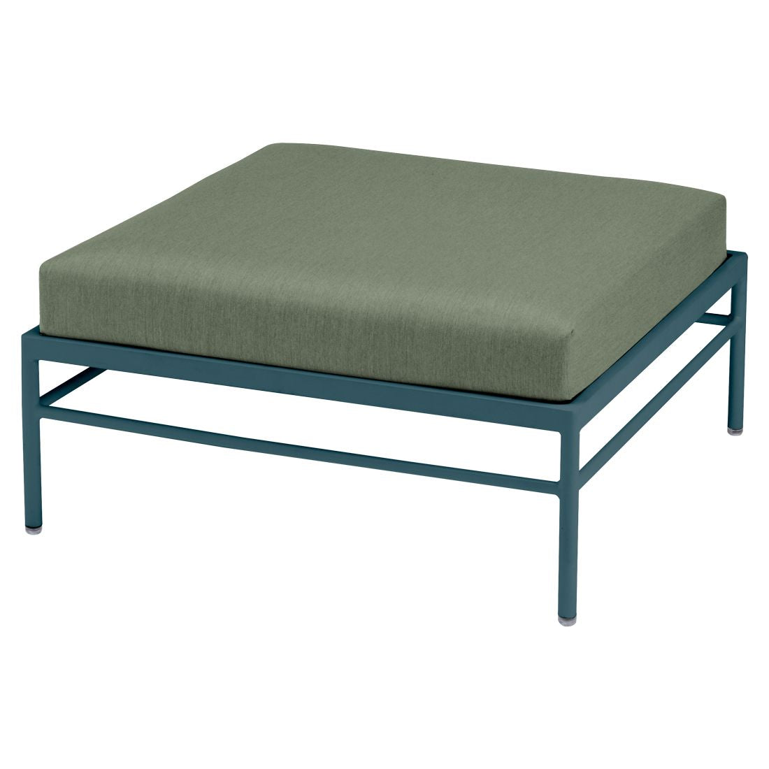Fermob Rivage Pouf Bleu acapulco 21 Natté Sunbrella Cactus 82 