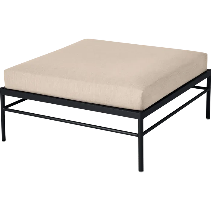 Fermob Rivage Pouf Réglisse 42 Natté Sunbrella Ficelle M0610 