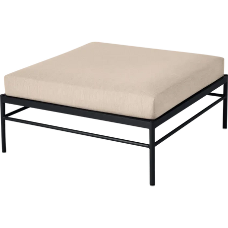 Fermob Rivage Pouf Réglisse 42 Natté Sunbrella Ficelle M0610 