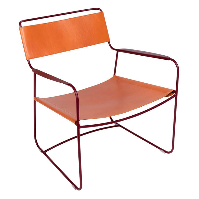 Fermob Surprising Fauteuil bas Cuir Indoor Cerise noire B9 