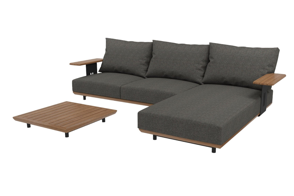 Gate Living Lutry Salon Lounge et teck avec coussins en tissu laminé étanche 