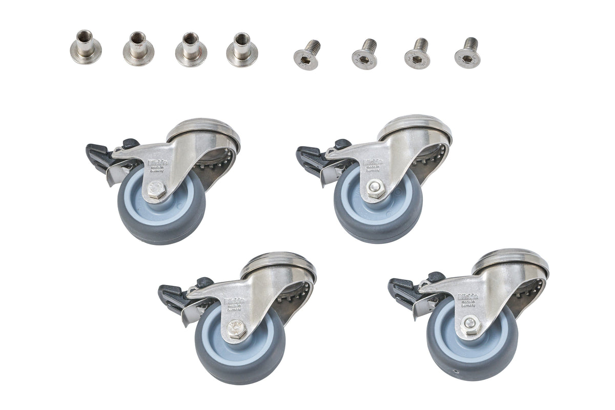 Glatz Kit de roues pour Socle Acier Z 40kg / 55kg acier inoxydable 