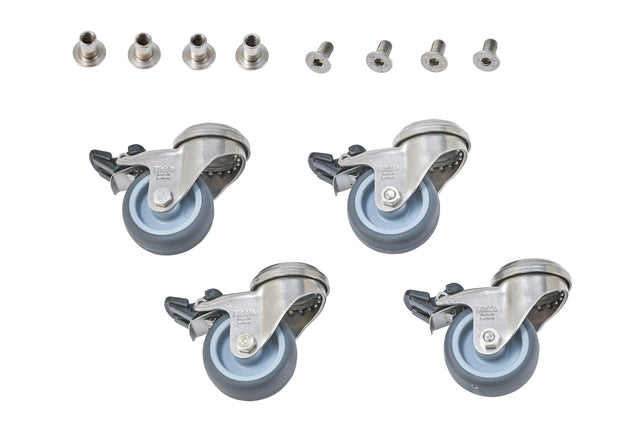 Glatz Kit de roues pour Socle Acier Z 40kg / 55kg acier inoxydable 