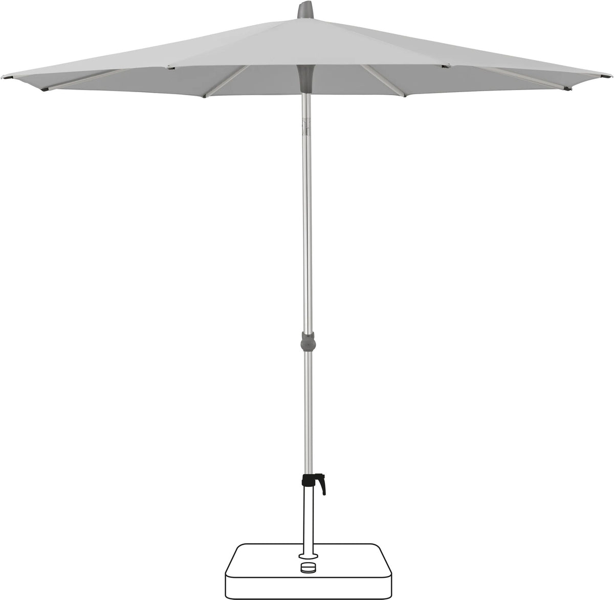 Glatz Parasol ALU-SMART Ø200cm Qualité 5 · 501 Granite 