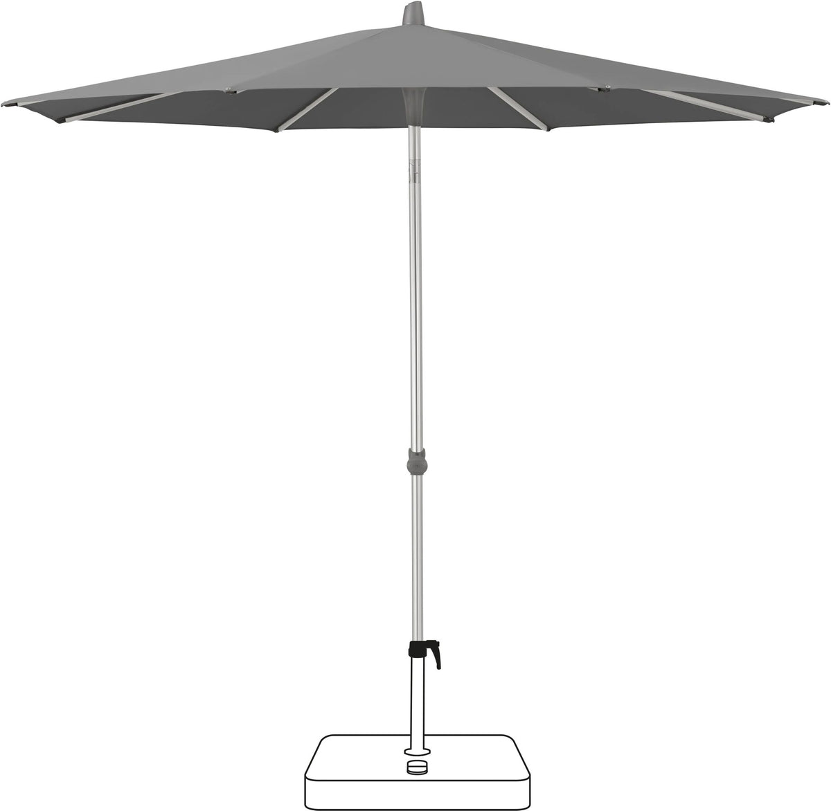 Glatz Parasol ALU-SMART Ø200cm Qualité 5 · 502 Thunder 