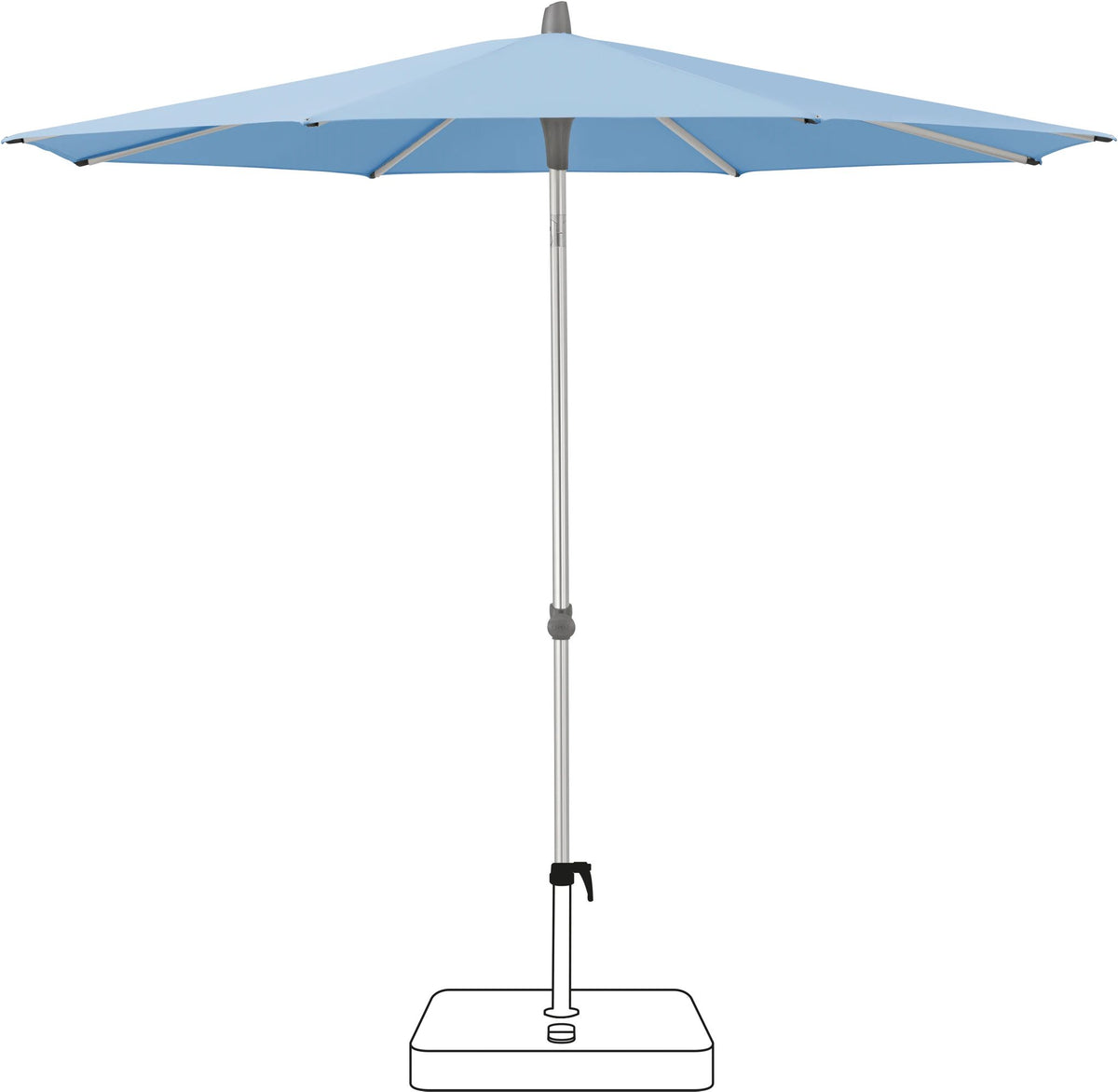 Glatz Parasol ALU-SMART Ø200cm Qualité 5 · 515 Cloud 