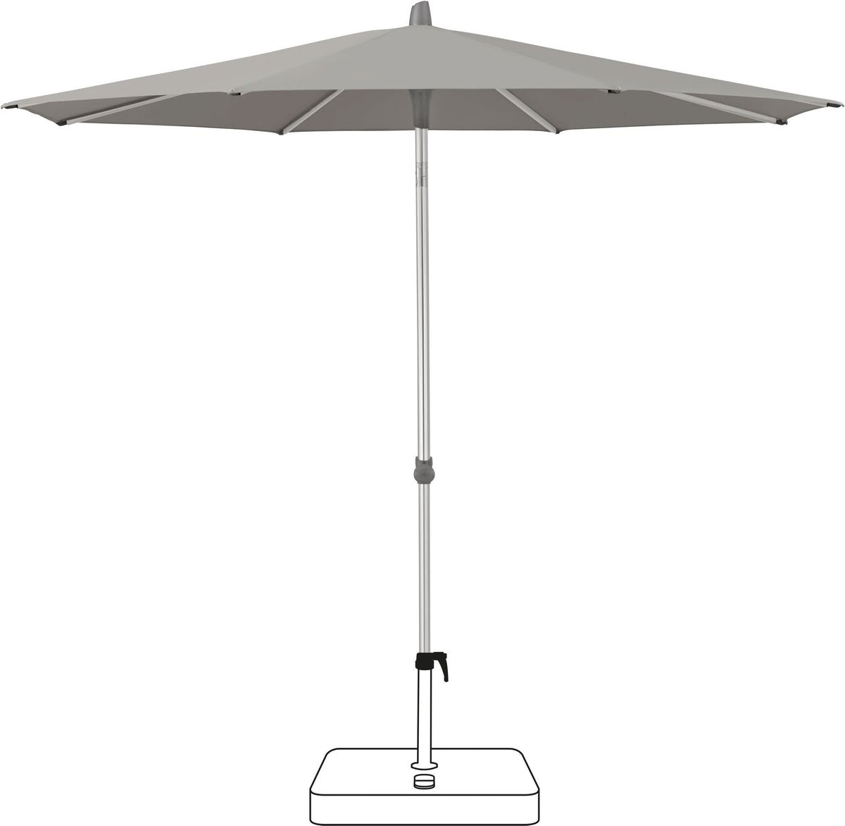 Glatz Parasol ALU-SMART Ø200cm Qualité 5 · 558 Steel 