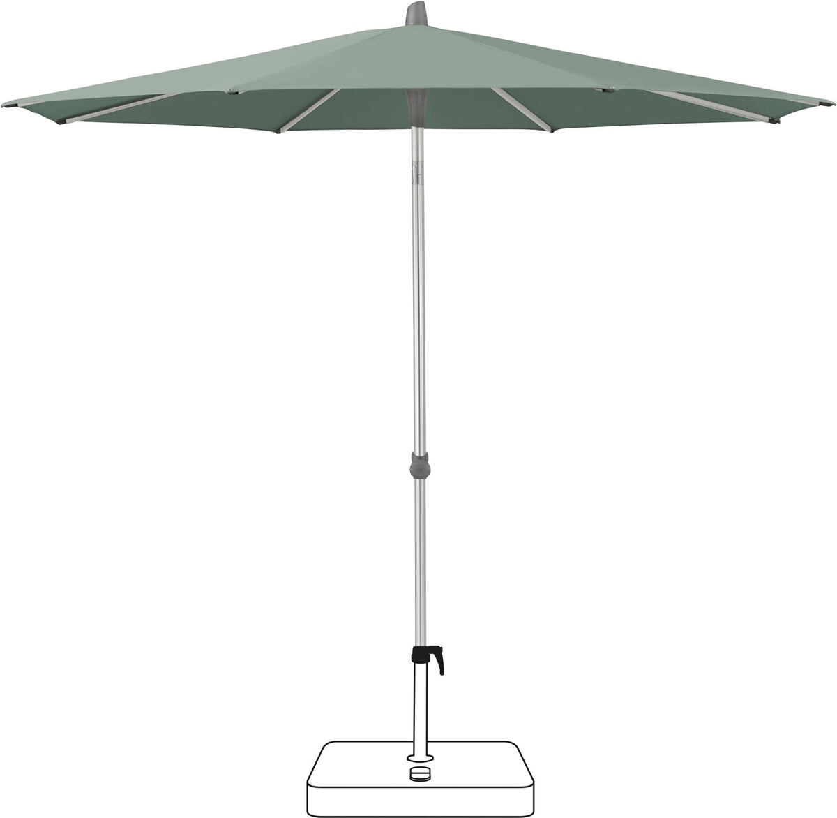 Glatz Parasol ALU-SMART Ø200cm Qualité 5 · 588 Olive 