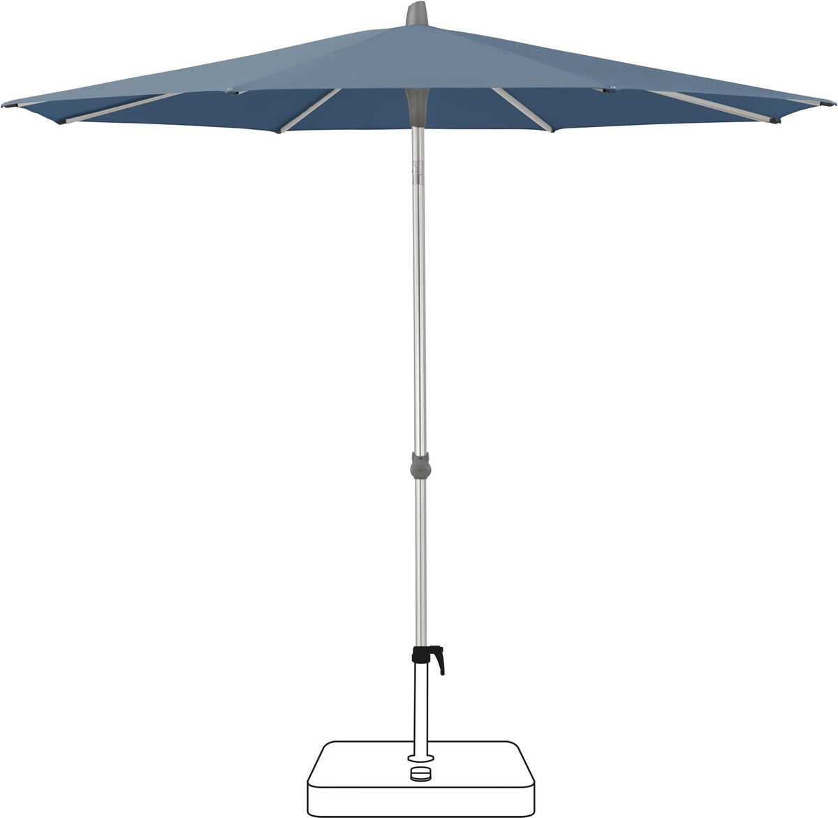 Glatz Parasol ALU-SMART Ø200cm Qualité 5 · 601 Waterfall 