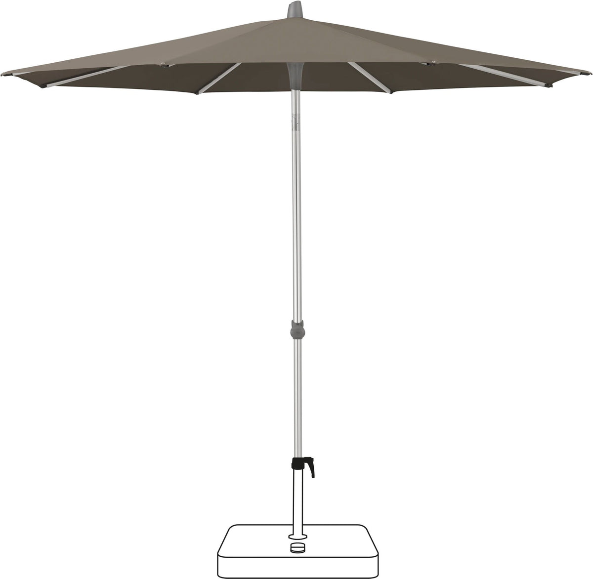 Glatz Parasol ALU-SMART Ø200cm Qualité 5 · 611 Sandstone 