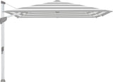 Glatz Parasol FORTANO® 300x300cm Alu naturel eloxé Qualité 5 · 555 Grey Stripe