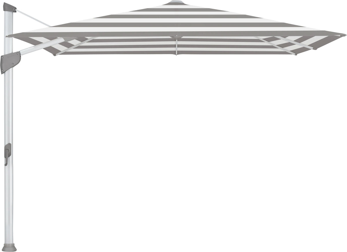 Glatz Parasol FORTANO® 300x300cm Alu naturel eloxé Qualité 5 · 570 Steel Stripe