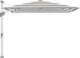 Glatz Parasol FORTANO® 300x300cm Alu naturel eloxé Qualité 5 · 570 Steel Stripe