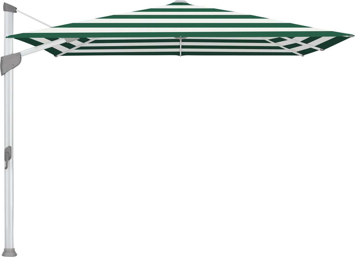 Glatz Parasol FORTANO® 300x300cm Alu naturel eloxé Qualité 5 · 589 Green Stripe