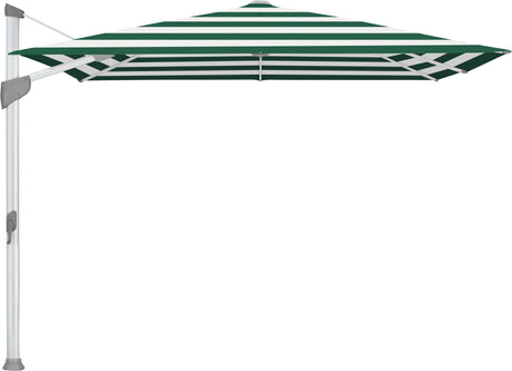 Glatz Parasol FORTANO® 300x300cm Alu naturel eloxé Qualité 5 · 589 Green Stripe