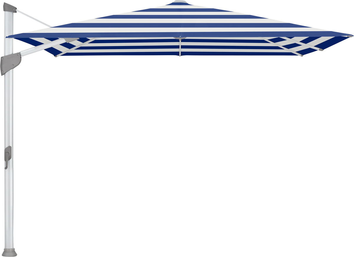 Glatz Parasol FORTANO® 300x300cm Alu naturel eloxé Qualité 5 · 602 Blue Stripe