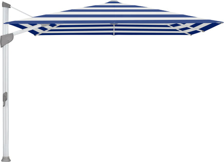 Glatz Parasol FORTANO® 300x300cm Alu naturel eloxé Qualité 5 · 602 Blue Stripe