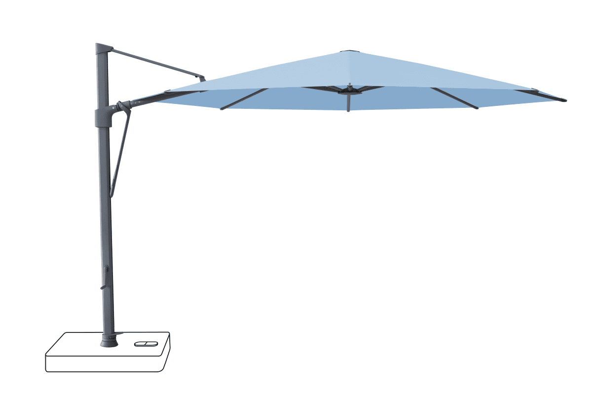 Glatz Parasol VITA® Sfera Ø375cm Qualité 5 · 515 Cloud Alu laqué anthracite