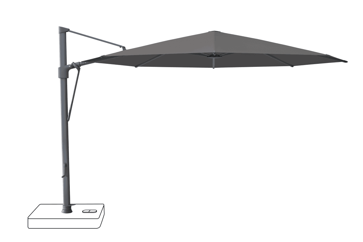 Glatz Parasol VITA® Sfera Ø375cm Qualité 5 · 807 Lava Alu laqué anthracite