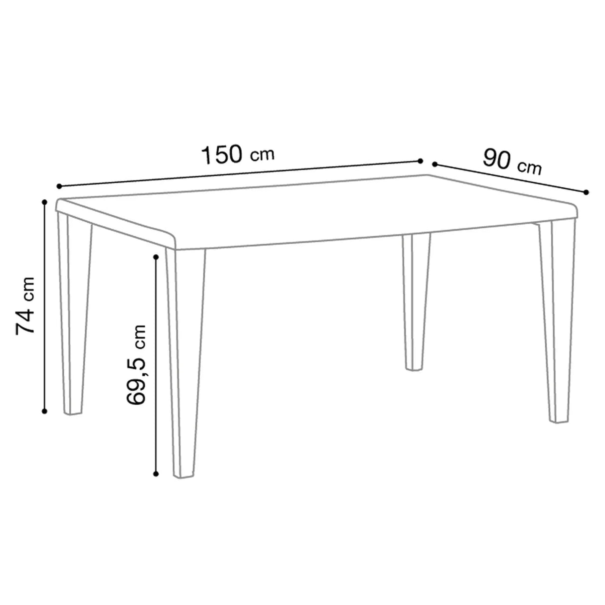 Grosfillex Alpha Table repas 150x90cm 