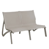 Grosfillex Sunset Canapé Conversationnel 2 places, Accoudoirs non inclus Gris Platinum / T30 Gris 