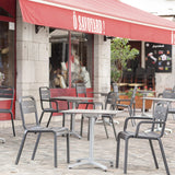 Grosfillex X-One Pied Bistro aluminium central rabattable et encastrable 