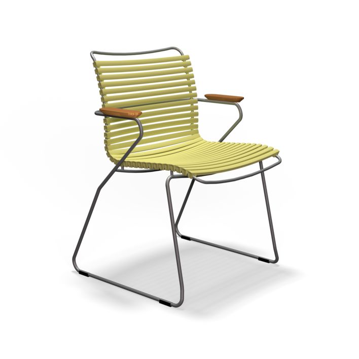 Houe Click Dining Armchair bamboo armrests Lemon zest 45 
