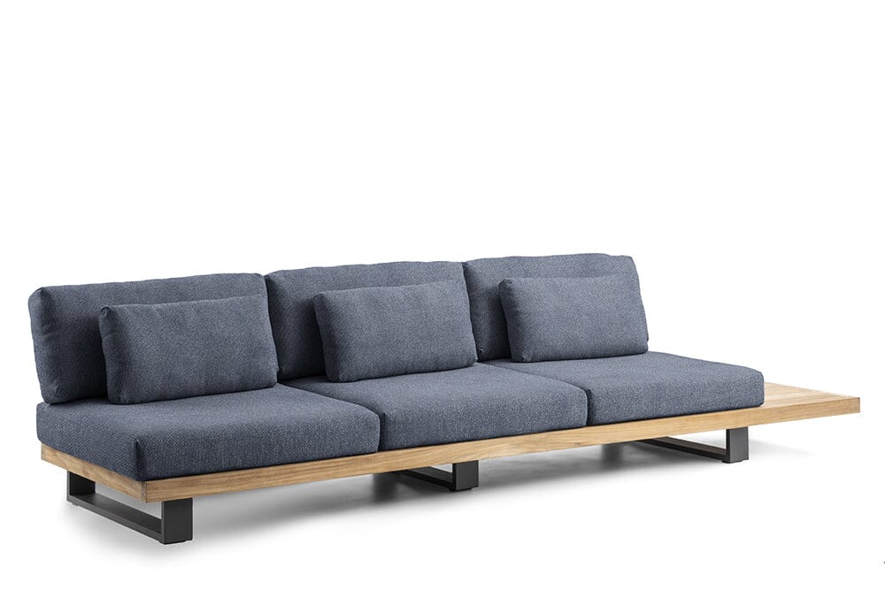 Hunn Amalfi Module 3 places avec tablette gauche/droite Cheviot Bleu 