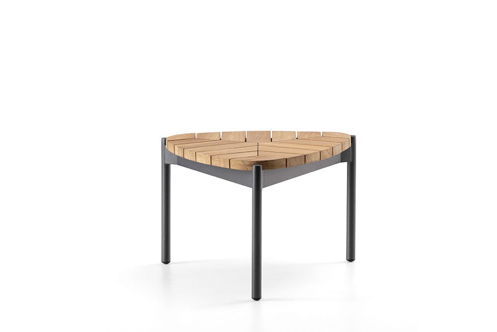 Hunn Belfast Table basse Alu 53x53cm h:35cm Plateau teck 
