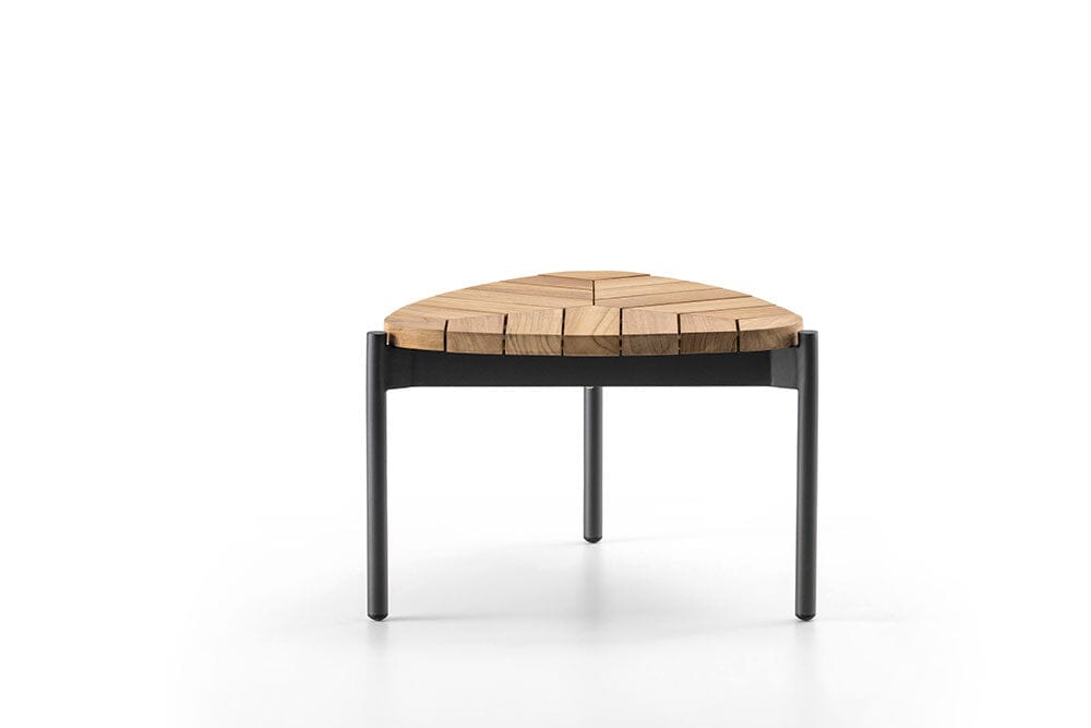 Hunn Belfast Table basse Alu 53x53cm h:35cm Plateau teck 